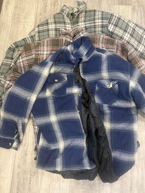 Men's Blue Plaid Lightweight Shirt Jacket